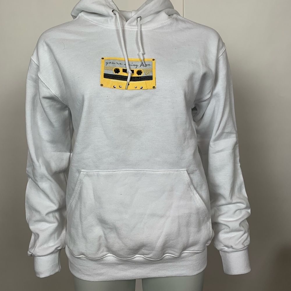 HANNAH MELOCHE WHITE “YOU’RE DOING FINE” HOODIE